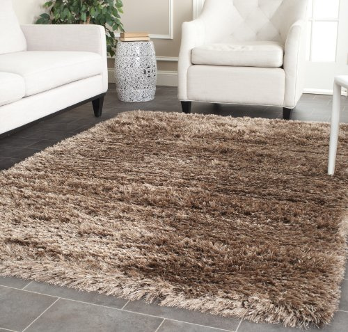 SAFAVIEH Zottelig Teppich für Wohnzimmer, Esszimmer, Schlafzimmer - Rhapsody Shag Collection, Kurzer Flor, Karamell, 119 X 170 cm
