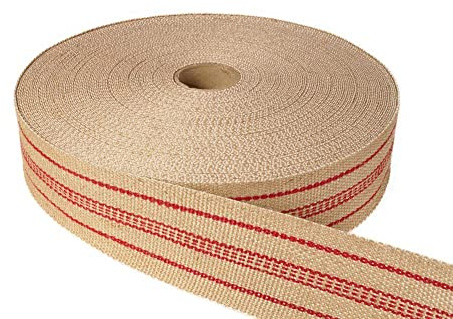 Heiro Polster Jute Gurte Extra Fest Rot Meterware