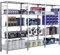 SCHULTE LagertechnikAnbauregal, Fachbodenregal Stecksystem MULTIplus150, 200 x 100 x 40 cm (HxBxT), 5 Fachböden, Kreuzstrebe, verzinkt