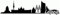 Samunshi® Leipzig Skyline Aufkleber Sticker Autoaufkleber City Gedruckt - 15x3,8cm schwarz