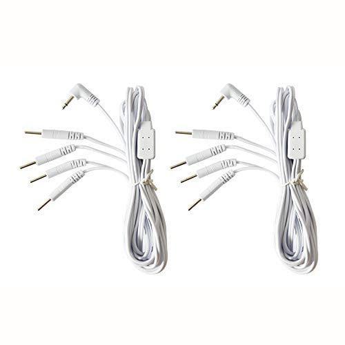 KONMED 1 Pair Tens Electrode Lead Wires Jack 3.5mm Plug 2.0mm Pin Connection