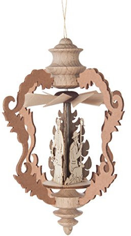 DREGENO Hänge-Pyramide Wärmespiel „Christi Geburt“, Laubsäge-Optik, von DREGENO SEIFFEN 12,5 cm – Original erzgebirgische Handarbeit