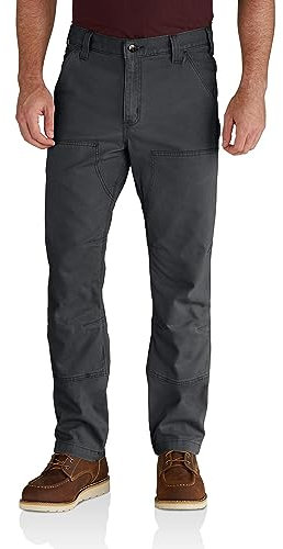 Carhartt Men's Rugged Flex® Relaxed Fit Canvas Double-Front Utility Work Pant, Shadow, W38/L32