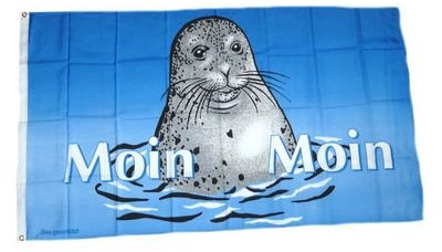 Fahne Flaggen MOIN MOIN SEEHUND 150x90cm