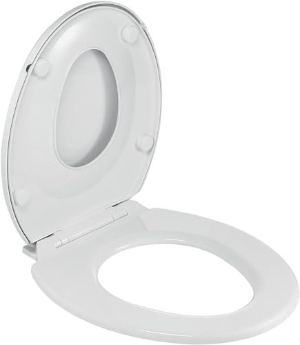Wirquin 20719572 Abattant wc Family avec fermture ralentie et charnières plastiques, blanc