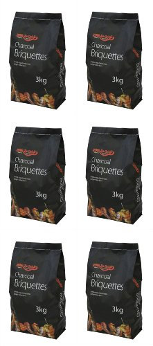 Holland Plastics 6 X Bar-Be-Quick 3kg Holzkohle Briketts- Hochqualitative Kohle mit Langer Brennzeit für EIN heißeres Grillerlebnis.