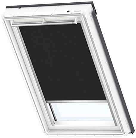 VELUX Original Verdunkelungsrollo (DKL), Silberne Seitenschienen, Y67, Uni Schwarz