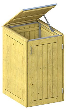 BINTO Holz Mülltonnenbox System 1K - für eine Mülltonne inkl. Klappdeckel - 5104
