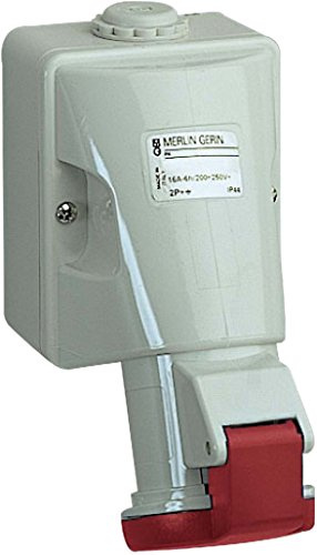 Schneider Electric 83120 SOCKET WALL MOUNT 32A 3P-E 380-415V IP44, White