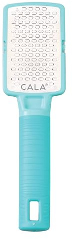 CALA Silky Glide Pro Callus Remover Foot File (Aqua), Stainless Steel Micro-File with Wide Surface for Wet or Dry Skin, Soft Grip Handle for Comfort & Control, Reusable Travel Tool