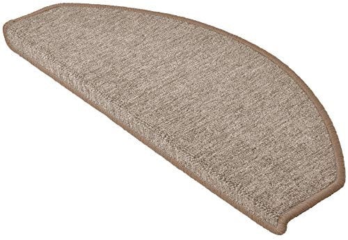 Beautissu XXL Treppenstufen Matten 65x28 cm – 15 Stück Gängige Treppen Stufenmatten Selbstklebend Innen Treppenmatten Stufenmatte Teppich Treppenteppich Stufenteppich Halbrund Sand – ProStair