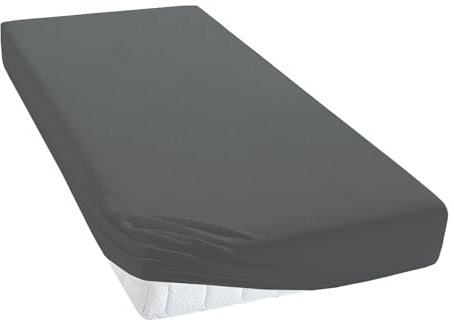 TM MAXX Jersey Spannbettlaken für Baby und Kinder mit Öko-Tex Standard (Anthrazit 041, 80x180cm) Matratzenhöhe bis 25 cm, Spannbetttuch aus 100% Baumwolle