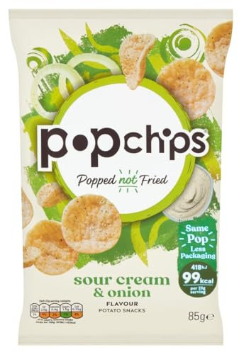 Popchips Sour Cream and Onion Popped Potato Chips 85 g (Pack of 8) 701415/1111