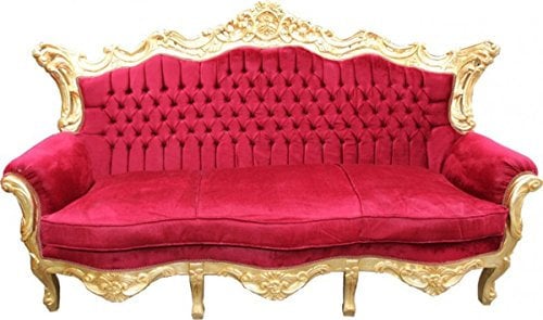Casa Padrino Barock Sofa Master Bordeaux Rot/Gold Mod2 - Wohnzimmer Möbel Loung Couch