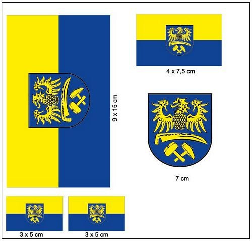 Aufkleber Set Oberschlesien Fahne Flagge