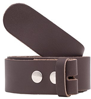 shenky Wechselgürtel ohne Schnalle Leder | 4cm Breite | Bundweite 75cm | Gürtel für Gürtelschnalle | Ledergürtel zum Wechseln | Herrengürtel | Echtleder | Damen | Dunkelbraun | Länge 85cm
