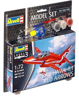 Revell 64921 Model Set BAe Hawk T.1 Red Arrows 1:72 Scale Unbuilt/Unpainted Plastic Model Kit with Accessories