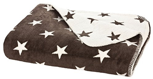 Moon Luxus Sterne Wolldecke Kuscheldecke 150x200-dunkelbraun