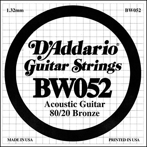 D'Addario .052 Bronze Wound Single String for Acoustic Guitar