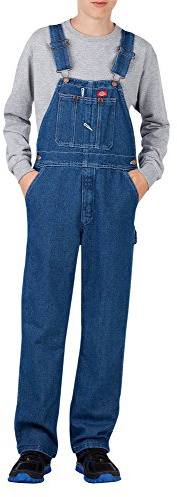 Dickies Boys Denim Bib Overall, Stone Washed Indigo Blue, 18-20