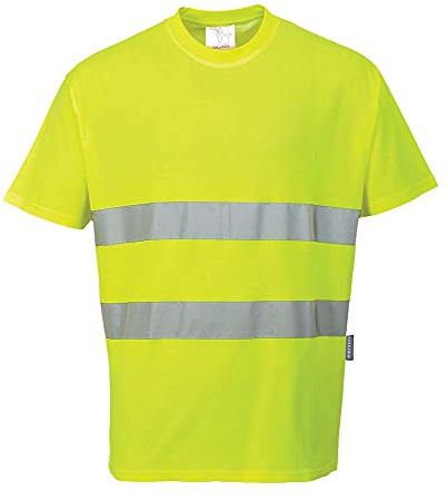 Portwest S172 Baumwoll Comfort-T-Shirt Verschweißte Kragennaht Kurzarm Bahn