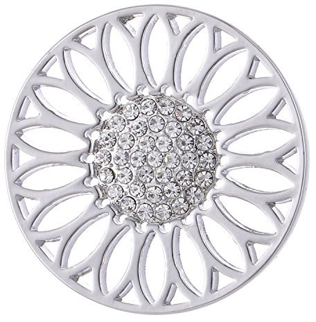 Morella Damen Coin 33 mm Sonnenblume Silber
