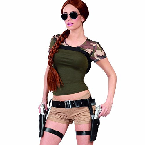NET TOYS Doppelter Pistolenhalfter Lara Croft Pistolen Pistolenholster Revolver Cowboykostüm Pistolengurt Western Pistolengürtel Faschingskostüm Zubehör