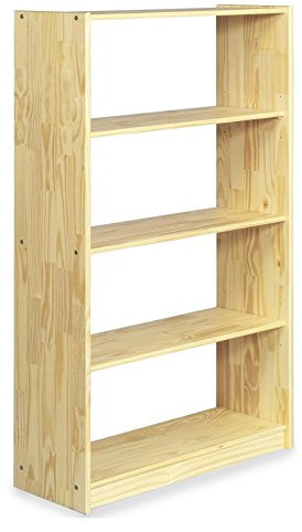 IDIMEX Standregal mit 5 Böden, praktisches Bücherregal aus massiver Kiefer in Natur, Schlichtes Büroregal aus Massivholz