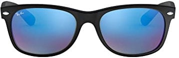 Ray-Ban Unisex New Wayfarer Sonnenbrille, Matte Black Flash, Large (Herstellergröße: 55)
