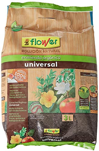 Humus lombriz sustrato de Flower 1.5 kg, Vermicompost con Lombriz Roja Californiana, Ácidos Húmicos y Fúlvicos, Ideal para Cactus y Suculentas, Multicolor, 16x11.5x29.5 cm