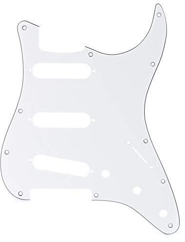 Fender Standard Stratocaster Schlagbrett für 3 Single-Coil-Tonabnehmer, 11 Löcher, 3-lagig, Weiß