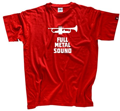 Shirtzshop Herren Full Metal Sound-Trumpet Trompete T-Shirt, Rot, XXXL