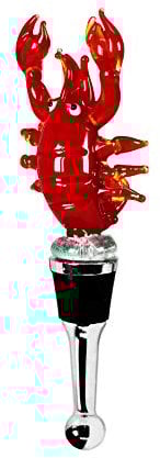 EDZARD Flaschenverschluss Languste (Höhe 12 cm) für Champagner, Korken für Weinflasche oder Sektflasche, gefertigt in Muranoglas-Technik, Handarbeit