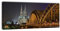 wandmotiv24 Leinwandbild Panorama Nr. 251 Kölner Dom bei Nacht 100x40cm, Keilrahmenbild, Bild auf Leinwand, Köln Rhein Dom