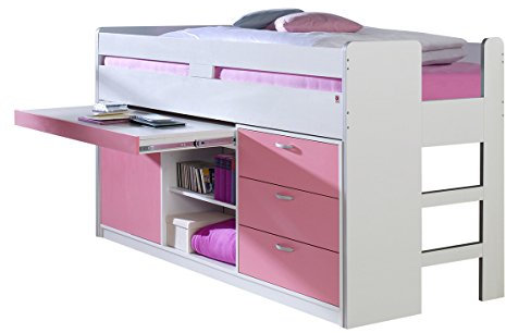Relita Bett, weiß/rosa