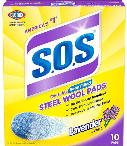 S.O.S Steel Wool Soap Pads, Lavender, 10 Count