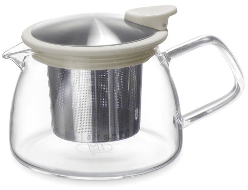 Forlife Glass teapot with Infuser, 400 ml, 14 oz. / 430 ml. White
