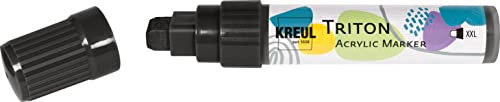 KREUL 17909 - Triton Acrylic Marker XXL, schwarz, Strichstärke circa 15 mm, auf Wasserbasis, seidenmatt auftrocknend, Acrylmalstift zur Gestaltung von Papier, Holz, Stein und vielem mehr