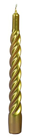 CERERIA DI GIORGIO risthò Kerzen TORTIGLIONE lackiert, Wachs, Gold, 2.2 x 2.2 x 21 cm, 6 Stück