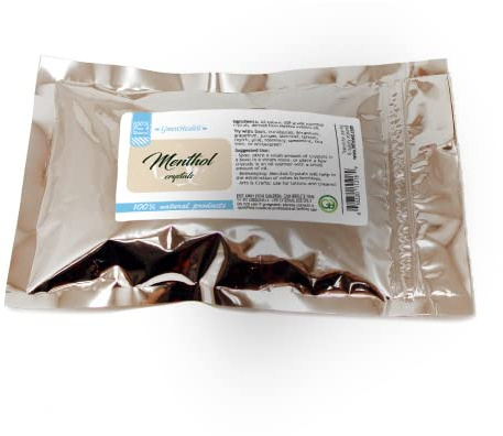 GreenHealth Premium Menthol Crystals – 1 lb (16 oz) | 100% Pure Natural Menthol Crystals | Strong Mint Aroma | Food-Grade Metallized Poly Bag | Melting Point 95–107°F