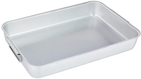 Pentole Agnelli ALMA15155 Rostiera Rettangolare con Maniglie Snodate, Alluminio, 55 x 36 cm