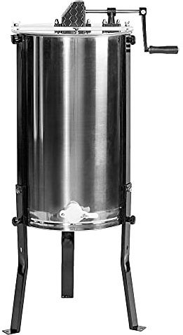 VIVO Honey Extractor 3 Frame Rack, Food Grade Stainless Steel Honey Processing Equipment, Manual Crank Honeycomb Drum Spinner with Transparent Lid, BEE-V003D