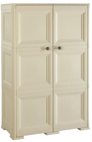 Tontarelli Armario plástico 4 Estanterías modulares con Soporte para 48 Botellas, Polipropileno, Gris Angora