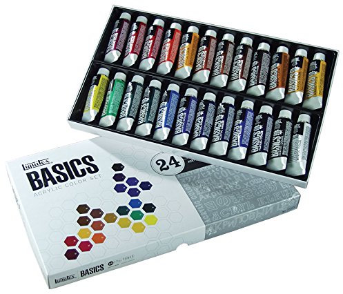 Liquitex Basics Pack de 24 Tubes de Peintures acryliques 22 ml Assortis