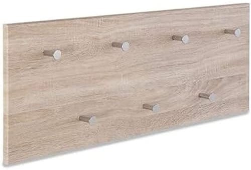 HAKU Möbel Wandgarderobe Chrom, Eiche hell, MDF, Metall - Maße: B 80 cm x H 30 cm x T 6 cm, Style: Modern