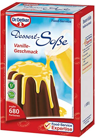 Dr. Oetker Professional, Dessertsoße Vanille-Geschmack, Soßenpulver in 1 kg Packung, 1-39-206012