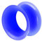 Piercingfaktor Flesh Tunnel Ohr Plug Piercing Silikon Hoher dünner Rand Flexibel Weich Rund Creole Farbig Bunt 16mm Blau