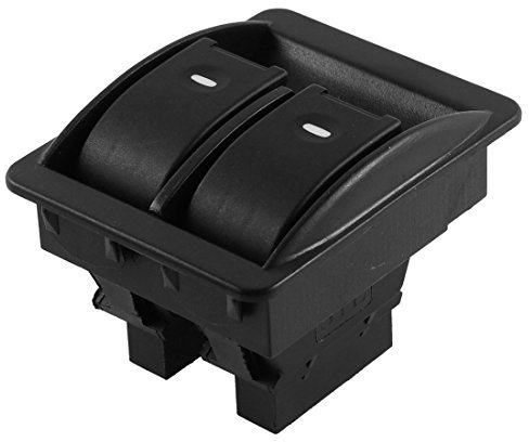 sourcingmap Luz Verde 2 Botones Interruptor de Coche Elevalunas 10 Pines Negro