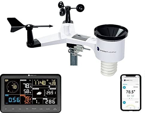 Ambient Weather WS-2902A Smart WiFi Wetterstation mit Fernüberwachung und Alarmen