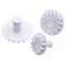 KitchenCraft KCFCSUN3PC Sweetly Does It Fondant Cutters for Cake Decorating / Sugarcraft, Sunflower, Plastic, White, 3 Piece Icing Plunger Set
